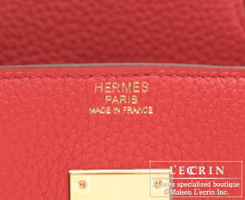 Hermes Birkin bag 30 Geranium Togo leather Gold hardware