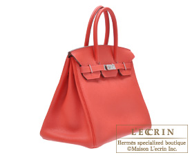 Hermes　Birkin bag 35　Geranium/Geranium red　Togo leather　Silver hardware
