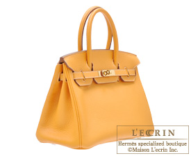 Hermes　Birkin bag 30　Moutarde　Clemence leather　Gold hardware
