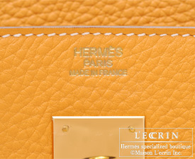 Hermes　Birkin bag 30　Moutarde　Clemence leather　Gold hardware