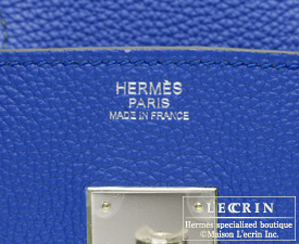 Hermes　Birkin bag 30　Blue electric　Togo leather　Silver hardware