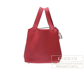Hermes　Picotin Lock bag 18/PM　Ruby　Clemence leather　Silver hardware