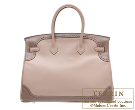 Hermes　Birkin Ghillies bag 35　Argile　Swift leather　Silver hardware