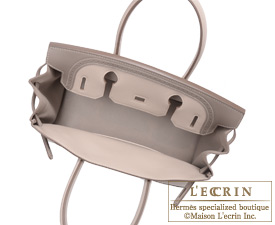 Hermes　Birkin Ghillies bag 30　Argile/Etoupe grey　Swift leather　Silver hardware
