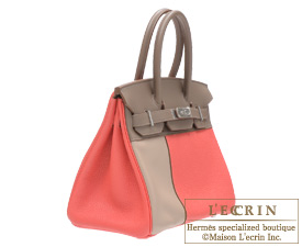 Hermes　Birkin Casaque bag 30　Rose jaipur/Etoupe grey/Argile　Clemence/Swift　Matt silver hardware