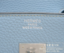 Hermes　Birkin bag 35　Blue lin/Linen blue　Clemence leather　Silver hardware