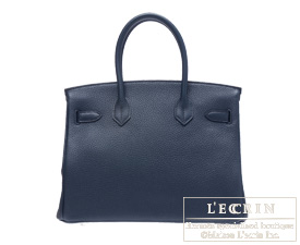 Hermes　Birkin bag 30　Blue obscur　Clemence leather　Silver hardware