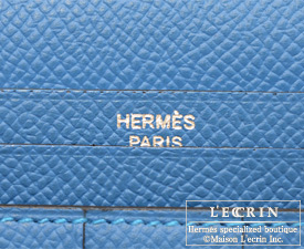 Hermes　Bearn Soufflet　Blue electric/Mykonos　Epsom leather　Silver hardware