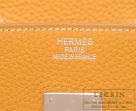 Hermes　Birkin bag 35　Moutarde　Clemence leather　Silver hardware