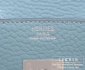 Hermes　Birkin bag 30　Ciel　Fjord leather　Silver hardware