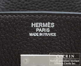 Hermes　Birkin bag 30　Ebene　Clemence leather　Silver hardware