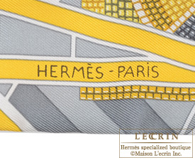Hermes　Twilly　L'art indien des plaines　Black/Grey/Vieil or　Silk