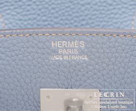 Hermes　Birkin bag 30　Blue lin　Clemence leather　Silver hardware