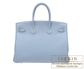 Hermes　Birkin bag 35　Blue lin/Linen blue　Togo leather　Silver hardware