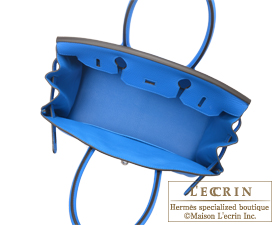 Hermes　Birkin bag 30　Blue hydra　Clemence leather　Silver hardware
