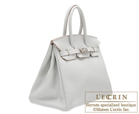 Hermes　Birkin bag 35　Pearl grey　Clemence leather　Silver hardware