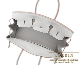 Hermes　Birkin bag 35　Pearl grey　Clemence leather　Silver hardware