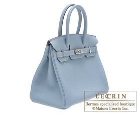 Hermes　Birkin bag 30　Blue lin　Togo leather　Silver hardware