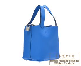 Hermes　Picotin Lock bag 18/PM　Blue hydra　Clemence leather　Silver hardware