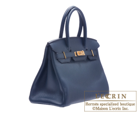 Hermes　Birkin bag 30　Blue obscur　Clemence leather　Gold hardware
