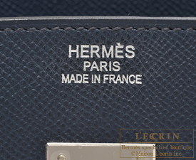 Hermes　Birkin bag 35　Blue indigo/Indigo blue　Epsom leather　Silver hardware 