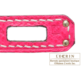 Auth HERMES Birkin 25 Handbag Rose tyrien Veau Epsom Leather - i0479