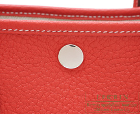 Hermes　Garden Party bag 30/TPM　Rouge casaque　Country leather　Silver hardware