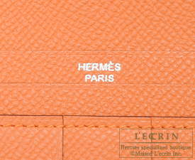 Hermes　Bearn Soufflet　Mango　Epsom leather　Silver hardware