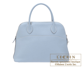 Hermes　Bolide bag 31　Blue lin　Clemence leather　Silver hardware