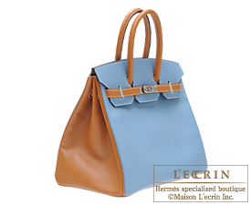 Hermes　Birkin bag 35　Gold/Blue jean　Epsom leather　Silver  hardware