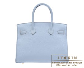 Hermes　Birkin bag 30　Blue lin　Clemence leather　Gold hardware