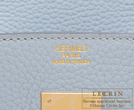 Hermes　Birkin bag 30　Blue lin　Clemence leather　Gold hardware