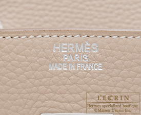 Hermes　Birkin bag 35　Argile　Clemence leather　Silver hardware