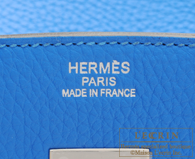 Hermes　Birkin bag 35　Blue hydra　Clemence leather　Silver hardware