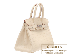 Hermes　Birkin bag 30　Parchemin　Ostrich leather　Silver hardware