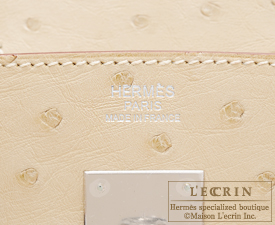 Hermes　Birkin bag 30　Parchemin　Ostrich leather　Silver hardware