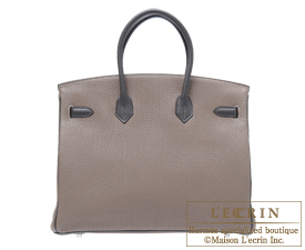 Hermes　Birkin bag 35　Etoupe grey/Graphite　Togo leather　Silver  hardware