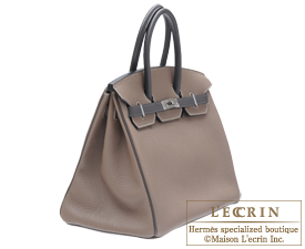 Hermes　Birkin bag 35　Etoupe grey/Graphite　Togo leather　Silver  hardware