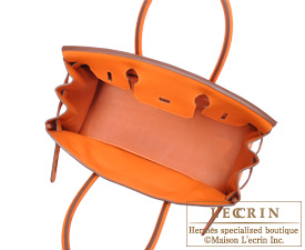 Hermes　Birkin bag 30　Orange　Clemence leather　Gold hardware