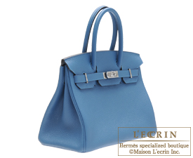 Hermes　Birkin bag 30　Blue thalassa　Clemence leather　Silver hardware