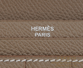 Hermes　Bearn Soufflet　Jaune d'or/Etoupe grey　Epsom leather　Silver hardware