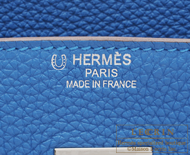 Hermes　Birkin bag 35　Mykonos/Pearl grey　Clemence leather　Silver  hardware