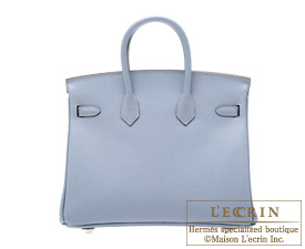 Hermes　Birkin bag 25　Blue lin　Epsom leather　Silver hardware