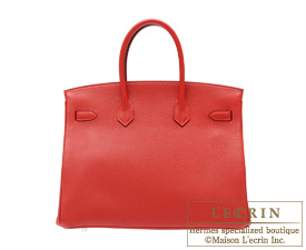 Hermes　Birkin bag 35　Rouge casaque/Bright red　Clemence leather　Silver hardware
