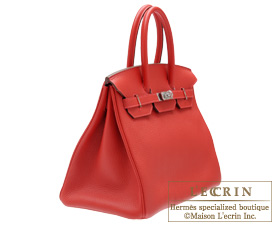 Hermes　Birkin bag 35　Rouge casaque/Bright red　Clemence leather　Silver hardware
