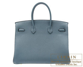 Hermes　Birkin bag 35　Blue orage/Dark blue　Togo leather　Gold hardware