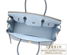 Hermes Birkin bag 30 Blue lin Togo leather Gold hardware | Hermes ...
