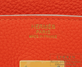 New Hermes color! Capucine (30cm Togo Leather)  Hermes birkin, Hermes  birkin orange, Hermes bag birkin