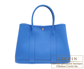 Hermes　Garden Party bag 36/PM　Blue hydra　Fjord leather　Silver hardware