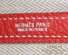 Hermes　Garden Party bag 36/PM　Rouge casaque　Country leather　Silver hardware